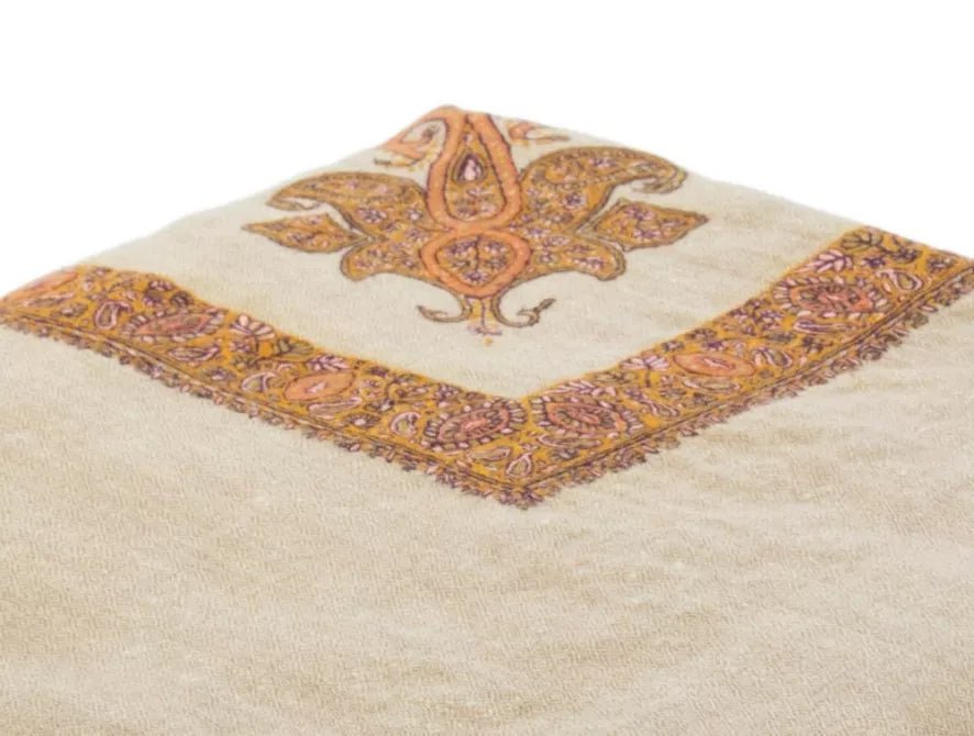 Handmade Pashmina Cashmere Shawl - Brown Motif - DAKY International