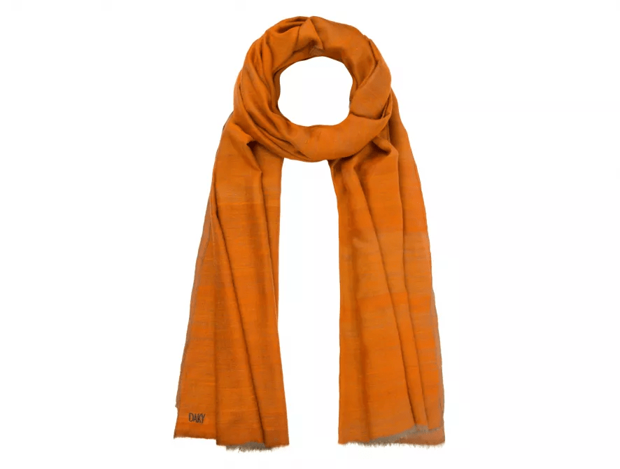 Handmade Pashmina Cashmere Shawl - Motif/Orange - DAKY International