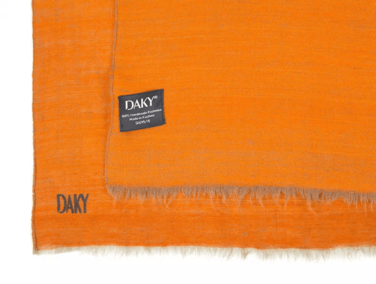 Handmade Pashmina Cashmere Shawl - Motif/Orange - DAKY International