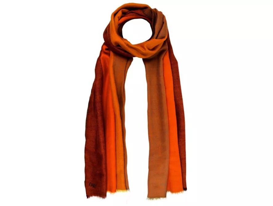 Handmade Pashmina Cashmere Shawl - Red Striped - DAKY International