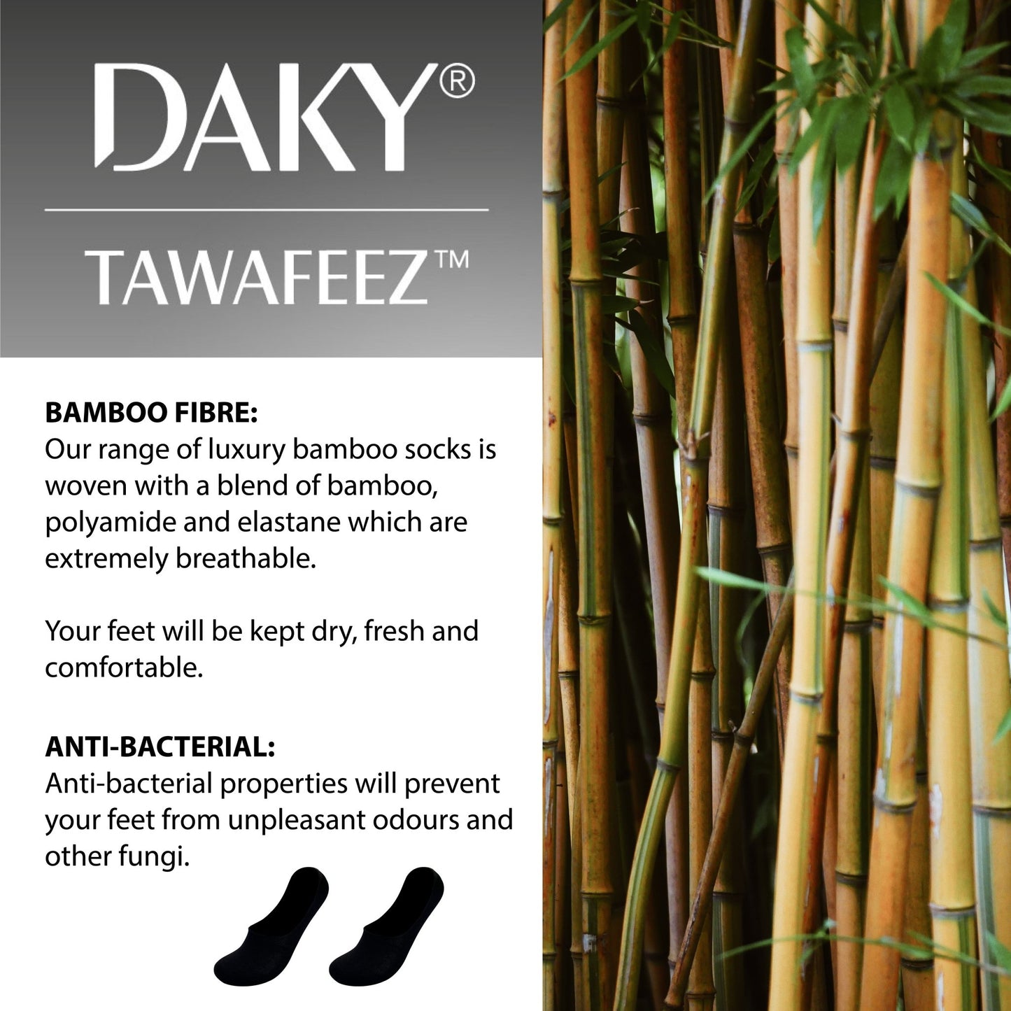 Tawafeez Invisibles - Bamboo Secret Socks - DAKY International